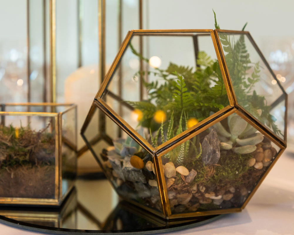 Hexagon Glass Vases