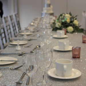 Silver Sequin Tablecloths and Runners
