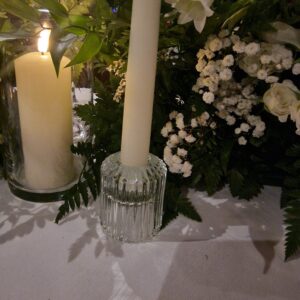 Candle Holders - Glass, Ribbed